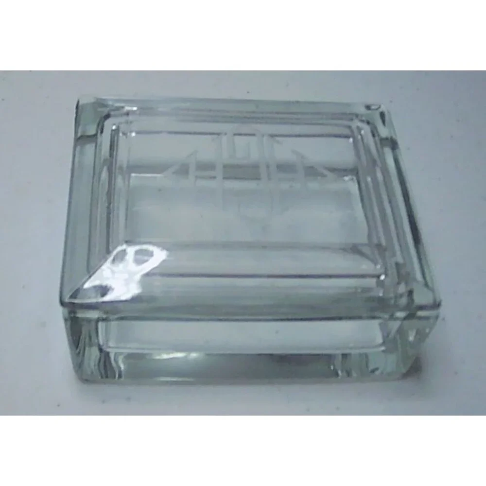 Vintage Heavy Beveled Glass Trinket Cigarette, Candy Lidded Box. QUALITY